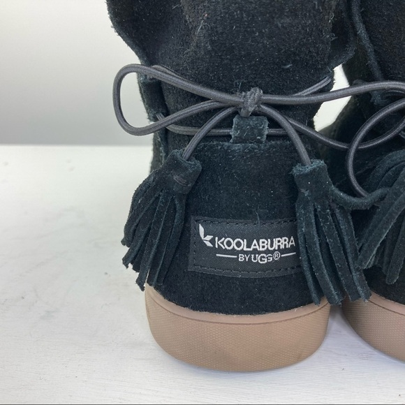 UGG Koolaburra Black Suede Skyllar Moccasin Boots - Picture 6 of 10